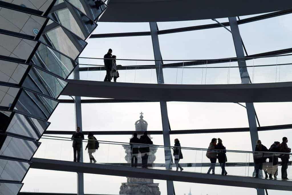 reichstag dome, building, people